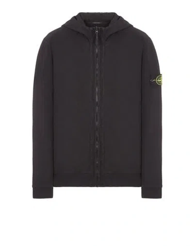 Stone Island Sweatshirt Black Cotton, Polyamide In Burgundy