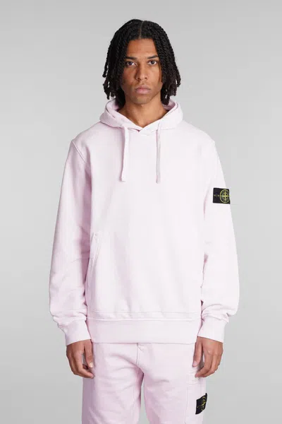 Stone Island Sweatshirt In Rose-pink Cotton