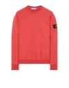 Stone Island Logo Patch Crewneck Knitted Jumper In Red