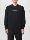 Stone Island Logo-print Cotton Sweatshirt In Schwarz