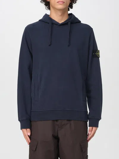 Stone Island Hoodie With Logo In Blue