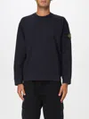 Stone Island Classic Round-neck Sweatshirt With Ribbed Cuffs In Blue
