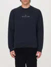 Stone Island Navy Embroidered Sweater In Blau