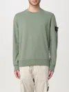 Stone Island Malfilé Cotton Fleece Sweatshirt In Green