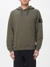 Stone Island Hooded Sweater With Drawstring And Pockets In Green