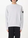 Stone Island Crewneck Sweatshirt With Raised Seams In Grey