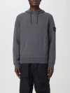 Stone Island Felpa In Cotone Con Stemma Della Bussola In Grey