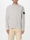 Stone Island Logo Crewneck Sweatshirt In Gray