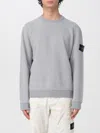Stone Island Dark Grey Organic Cotton Crewneck Sweatshirt In Gray