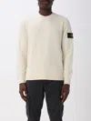 Stone Island Textured Knit Sweater With Crew Neckline In White