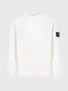 Stone Island Classic White Sweater With Timeless Round Neckline In White