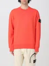 Stone Island Men's Sunset Orange Wool Jumper Sweater In Lobster