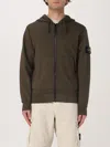 Stone Island Sweatshirt With Zip And Drawstring Hood In Military Green