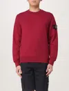 Stone Island Compass Patch Crewneck Sweatshirt In Red