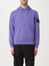 Stone Island Compass-badge Cotton Hoodie In Violet