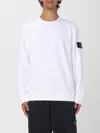 Stone Island Ivory Wool Blend Crewneck Sweater In White
