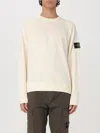 Stone Island Wool Blend Sweatshirt With Iconic Logo Patch And Timeless Design In White