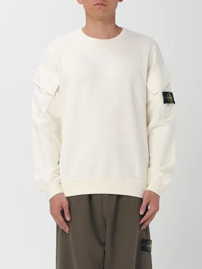 Stone Island Sweatshirt  Men Color White In Metallic