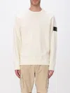 Stone Island Wool Blend Sweatshirt With Iconic Logo Patch And Timeless Design In White