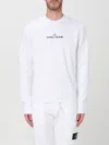 Stone Island Logo-print Cotton Sweatshirt In Weiss