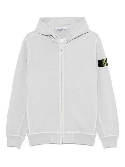 Stone Island Cotton Zip Hoodie In V0161 Pearl Grey