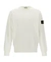 Stone Island Raw Beauty Cotton Sweatshirt In White