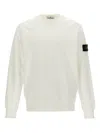 Stone Island Ivory Winter Cotton Crewneck Sweater In White