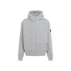 Stone Island Hooded Sweatshirt With Ribbed Cuffs And Hem In White