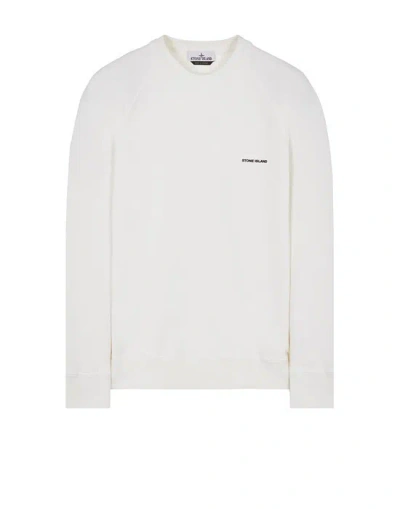 STONE ISLAND STONE ISLAND SWEATSHIRT WHITE COTTON