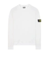 Stone Island Classic White Sweater With Timeless Round Neckline In White