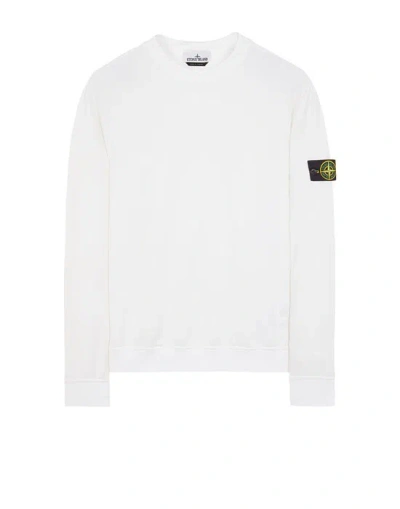 STONE ISLAND STONE ISLAND SWEATSHIRT WHITE COTTON, ELASTANE