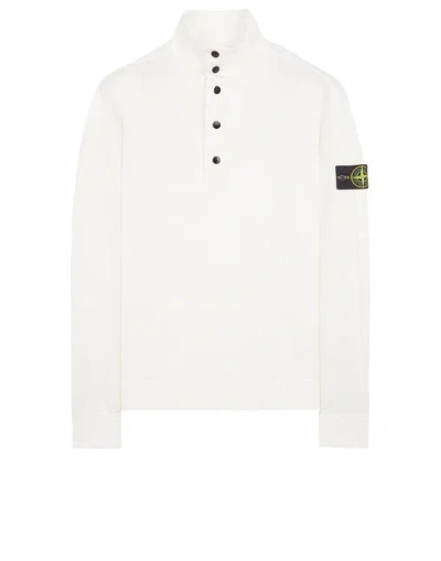 STONE ISLAND STONE ISLAND SWEATSHIRT WHITE COTTON, ELASTANE
