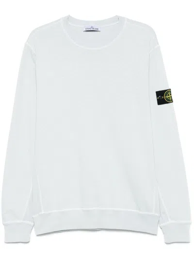 Stone Island Sweatshirt With Compass Application In White