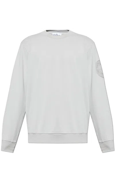 STONE ISLAND STONE ISLAND SWEATSHIRT WITH EMBROIDERED LOGO ON THE SLEEVE