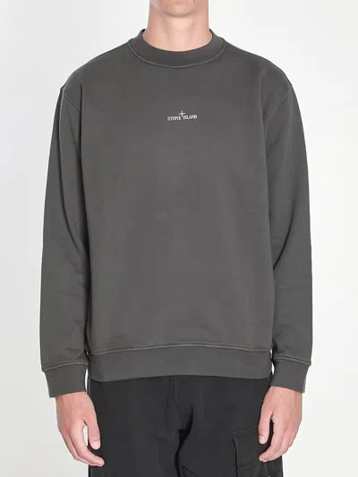 STONE ISLAND SWEATSHIRT WITH INDUSTRIAL FLOW PRINT
