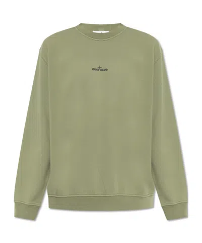 STONE ISLAND STONE ISLAND LOGO PRINTED CREWNECK SWEATSHIRT
