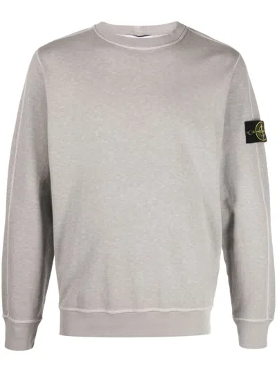 Stone Island Sweatshirt With Logo In Gray