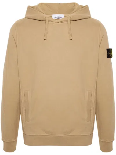 Stone Island Compass-badge Cotton Hoodie In Neutrals