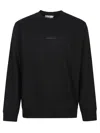 Stone Island Cotton Sweatshirt With Embroidered Logo In Black