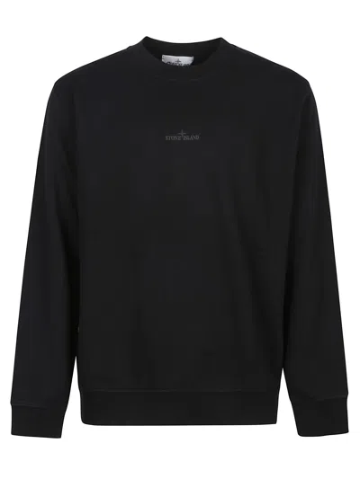 Stone Island Sweatshirt With Logo In Black