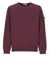 Stone Island Crewneck Jumper With Raised Stitch Details In Purple