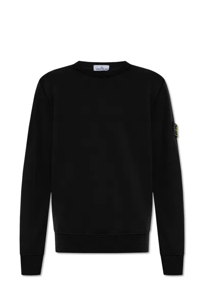 Stone Island Sweatshirt With Logo Patch In Black