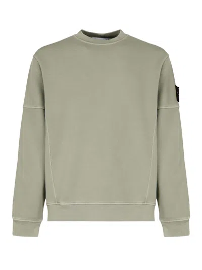 Stone Island Sweatshirt With Logo Patch In Green