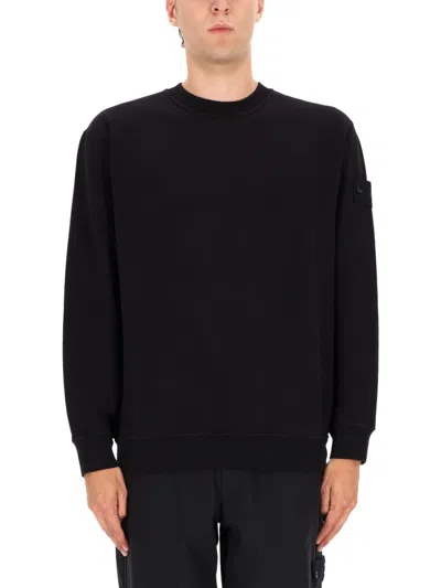 STONE ISLAND STONE ISLAND SWEATSHIRT WITH RIBBED EDGES