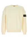 Stone Island Off White Compass-patch Sweatshirt In Yellow