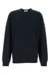 Stone Island Compass-patch Concealed-fastening Coat In Black