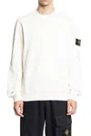 Stone Island Turtleneck Ribbed Wool Sweater In Neutral