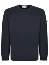 Stone Island Brushed Cotton Sweatshirt In Blue