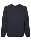 Stone Island Brushed Organic Cotton Sweatshirt In Black