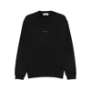 Stone Island Cotton Sweatshirt With Embroidered Logo In Black